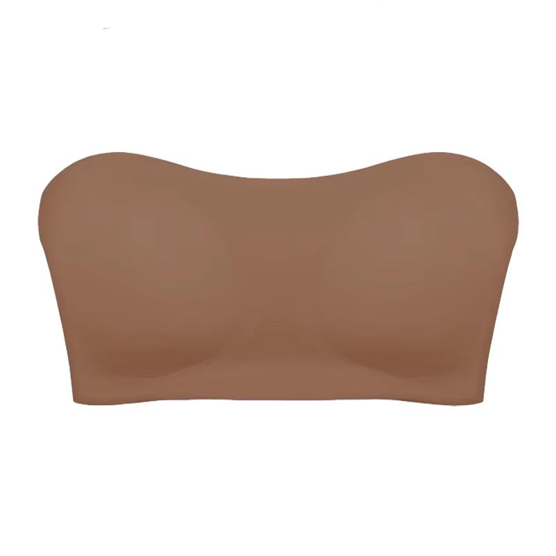 Womens Sexy Strapless Push Up Bra Removable Paded Seamless Ice Silk Top Invisible Beauty Back AntiS 9