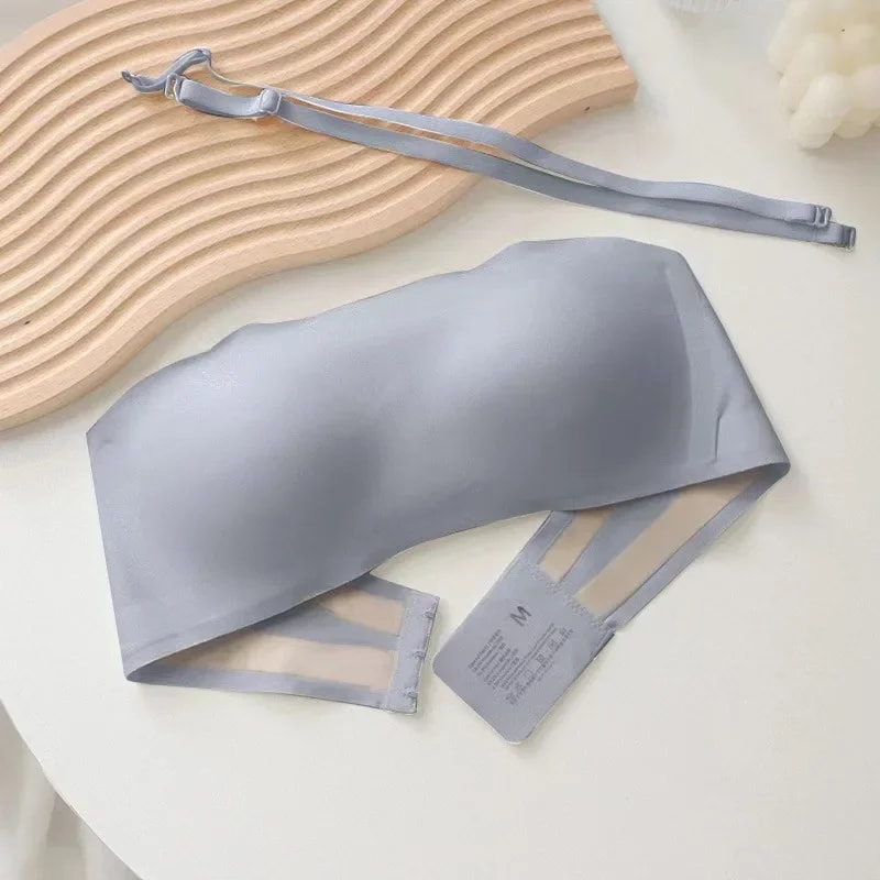 Sexy Seamless Tube Top Bra, Invisible Strapless Bras, Push Up Bralette Wireless Lingerie for Women, Non-Slip Thin Under