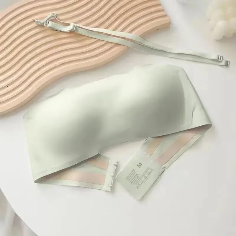 Sexy Seamless Tube Top Bra, Invisible Strapless Bras, Push Up Bralette Wireless Lingerie for Women, Non-Slip Thin Under