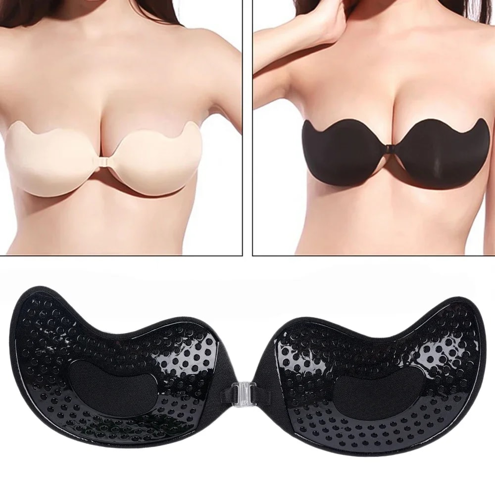 Invisible Strapless Adhesive Stick Bra Strapless Push Up Bras Seamless Silicone Nipple Covers Women
