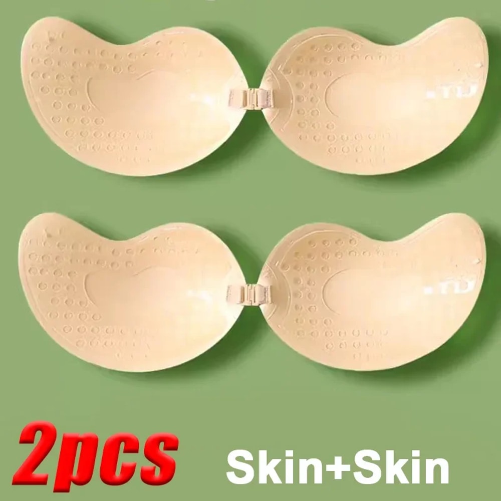 Invisible Strapless Adhesive Stick Bra Strapless Push Up Bras Seamless Silicone Nipple Covers Women