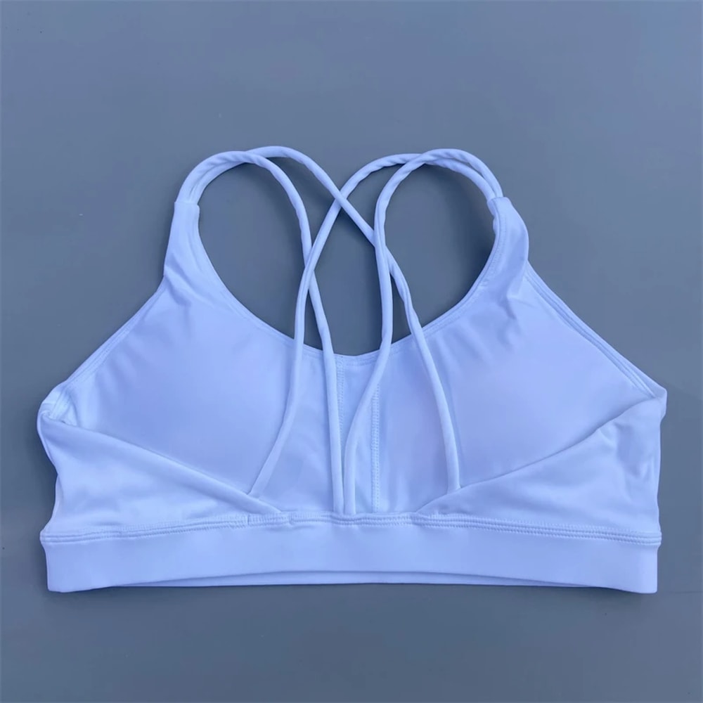 Solid Color Soft High Strength Women Fitness Bra, Tight Sport Top for Gym Yoga, Comprehensive Training Underwear