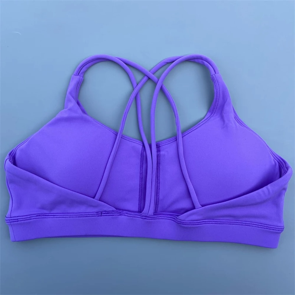 Solid Color Soft High Strength Women Fitness Bra, Tight Sport Top for Gym Yoga, Comprehensive Training Underwear