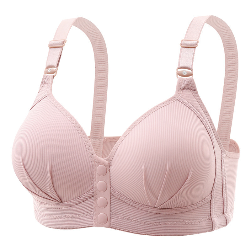 Large Size Front Buckle Sexy Push Up Bra, Comfortable Adjustable Thin Cup, Breathable Ladies Underwear for Middle-aged