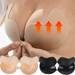 invisible push up bra for women, backless strapless bra, seamless front closure, bralette underwear, silicone