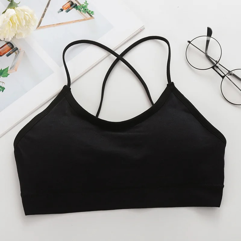 Women Cross Strap Sports Bra Push Up Top Yoga Gym Crop Tops Breathable Bras Fitness Tops Femme Bras