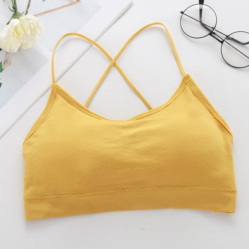 Women Cross Strap Sports Bra Push Up Top Yoga Gym Crop Tops Breathable Bras Fitness Tops Femme Bras