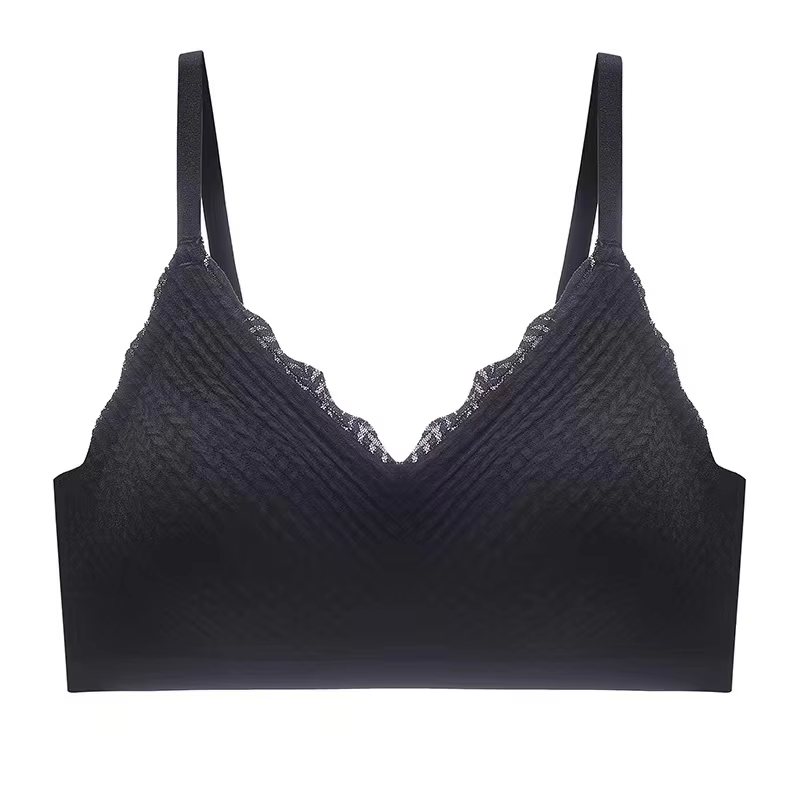 New Top Lace Seamless Women's Underwear, Sexy Sling Bra, Small Chest Gathered Non-slip, Beautiful Back, No Steel Ring