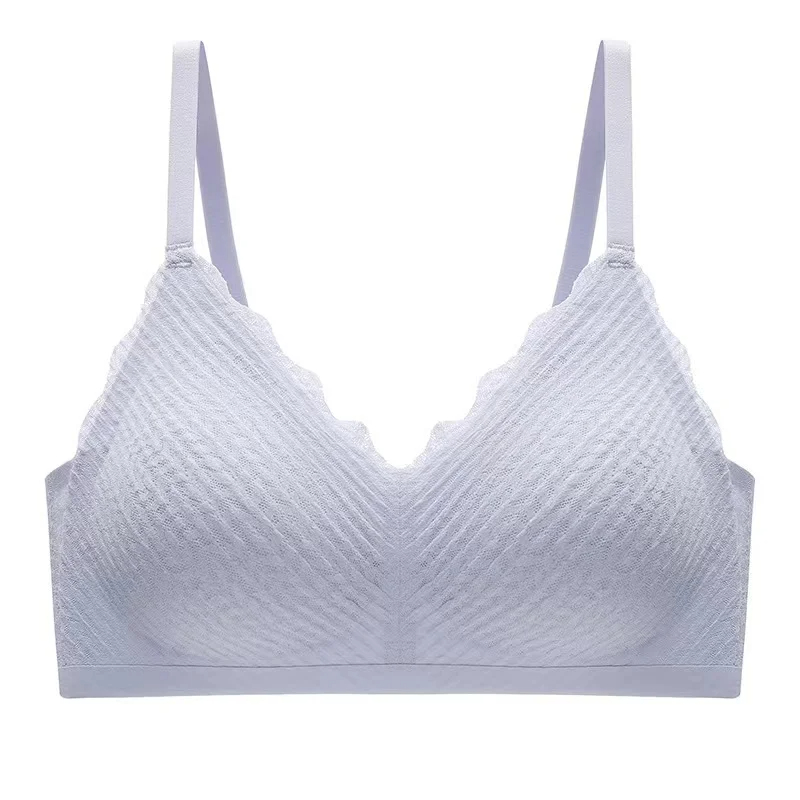 New Top Lace Seamless Women's Underwear, Sexy Sling Bra, Small Chest Gathered Non-slip, Beautiful Back, No Steel Ring
