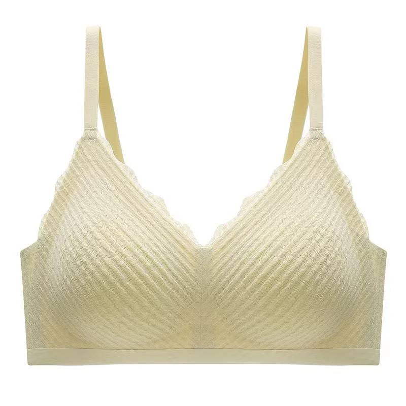New Top Lace Seamless Women's Underwear, Sexy Sling Bra, Small Chest Gathered Non-slip, Beautiful Back, No Steel Ring