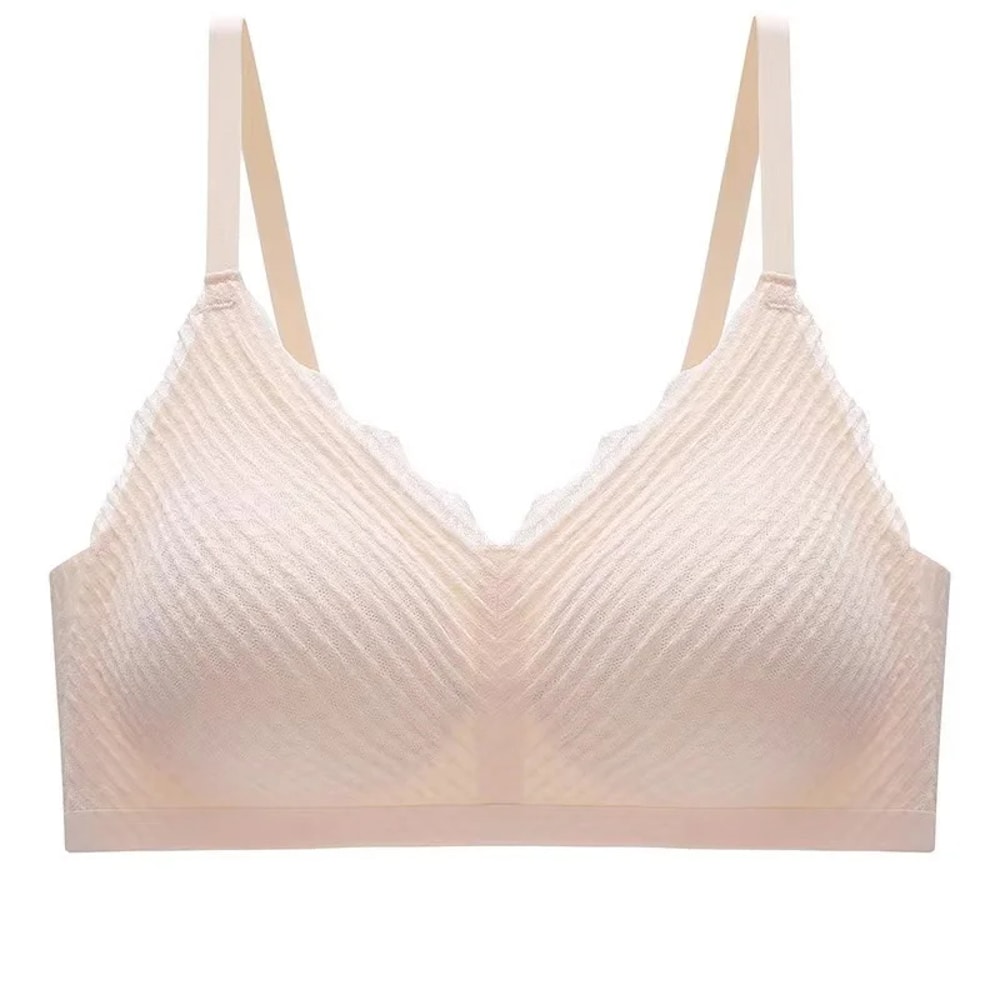 New Top Lace Seamless Women's Underwear, Sexy Sling Bra, Small Chest Gathered Non-slip, Beautiful Back, No Steel Ring