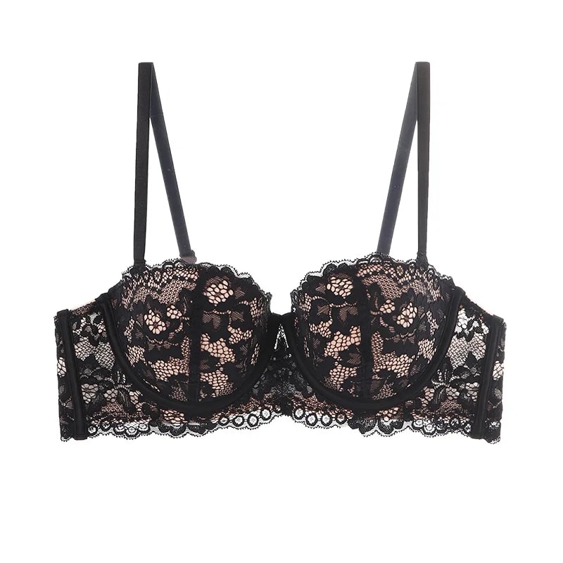 Women Cup Lace Bra, Sexy Floral Underwire Underwear, Ladies Push Up Bras, Female Comfortable Half Cup Brassiere Lingerie