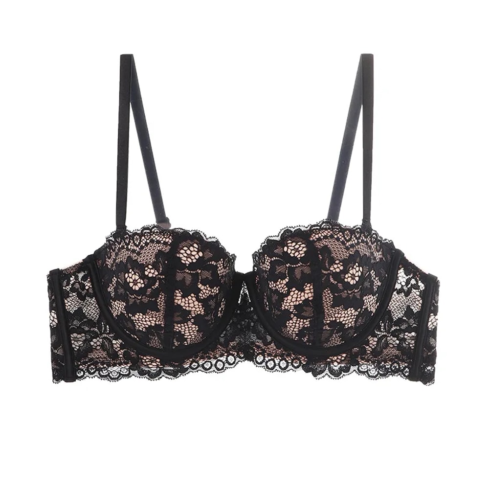 Women Cup Lace Bra, Sexy Floral Underwire Underwear, Ladies Push Up Bras, Female Comfortable Half Cup Brassiere Lingerie