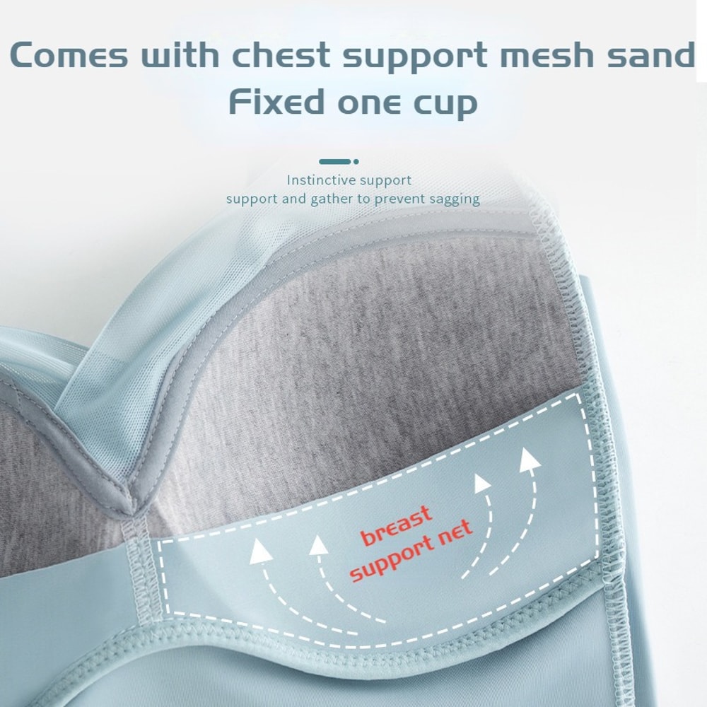 Woman Top Bra Sexy Push Up Bra Seamless Ice Silk Underwear Unwired Ring Sleep Lingerie Fitness Spor 3