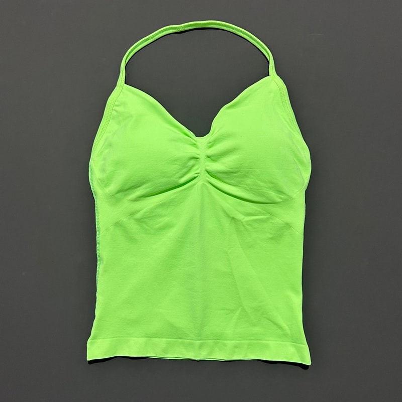 Impact Longline Strappy Top for Women, Sports Yoga Vest, Gym Tank Top with Open Back Bra, Running Workout Halter
