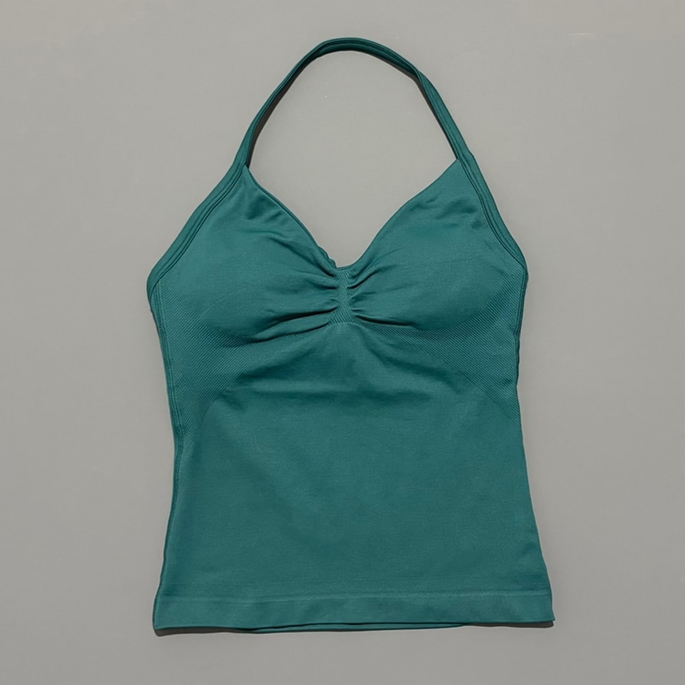 Impact Longline Strappy Top for Women, Sports Yoga Vest, Gym Tank Top with Open Back Bra, Running Workout Halter