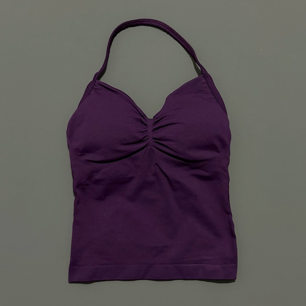 Impact Longline Strappy Top for Women, Sports Yoga Vest, Gym Tank Top with Open Back Bra, Running Workout Halter