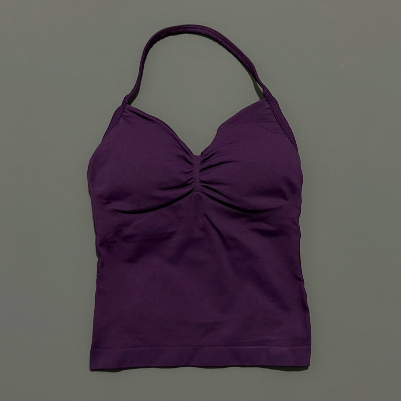 Impact Longline Strappy Top for Women, Sports Yoga Vest, Gym Tank Top with Open Back Bra, Running Workout Halter