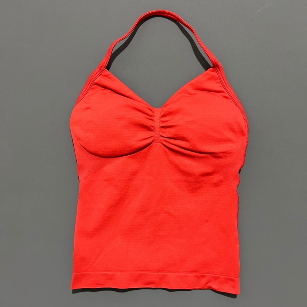 Impact Longline Strappy Top for Women, Sports Yoga Vest, Gym Tank Top with Open Back Bra, Running Workout Halter