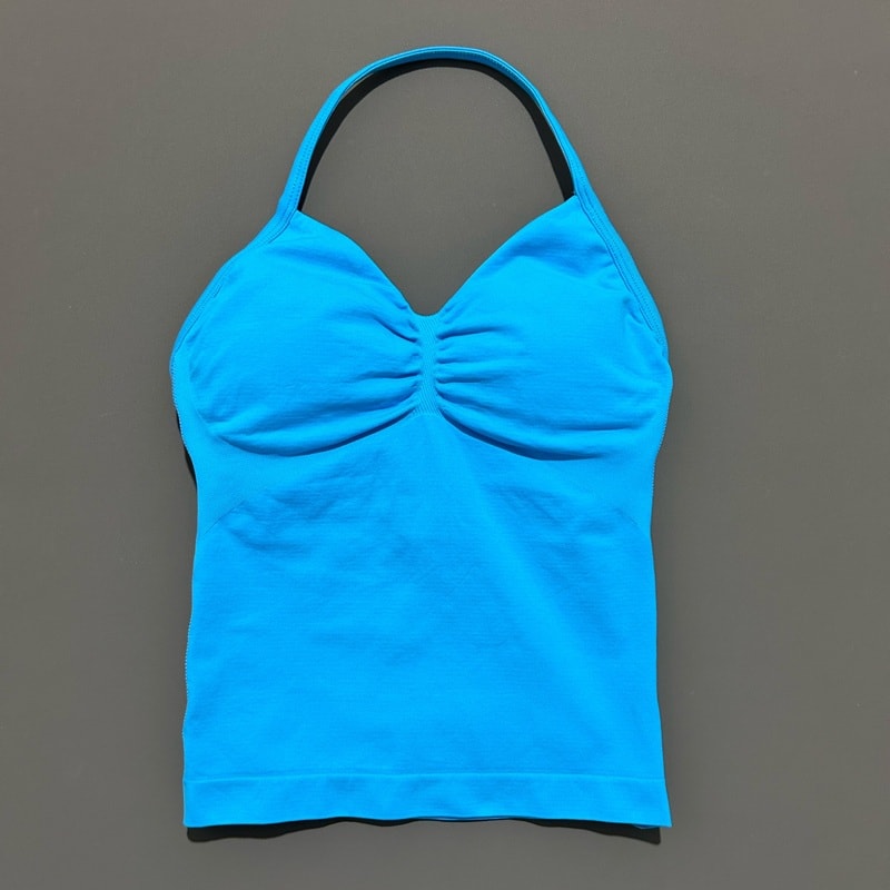 Impact Longline Strappy Top for Women, Sports Yoga Vest, Gym Tank Top with Open Back Bra, Running Workout Halter