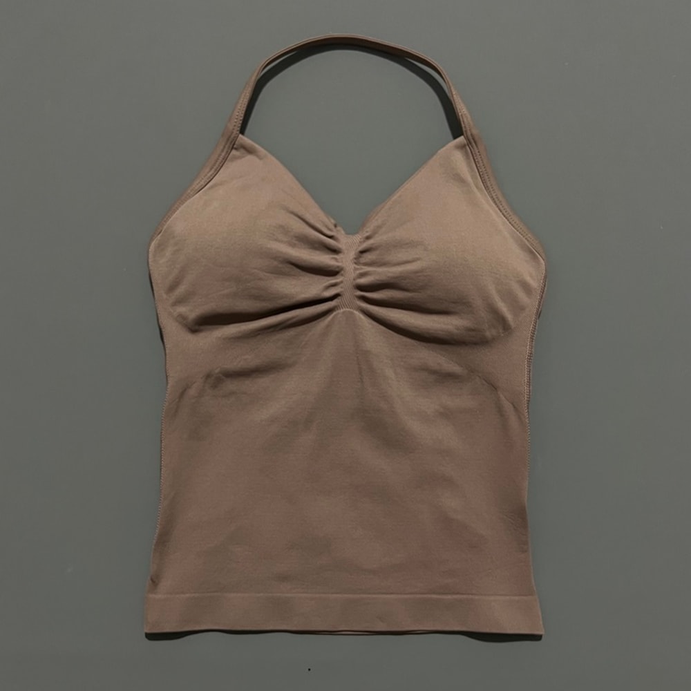 Impact Longline Strappy Top for Women, Sports Yoga Vest, Gym Tank Top with Open Back Bra, Running Workout Halter