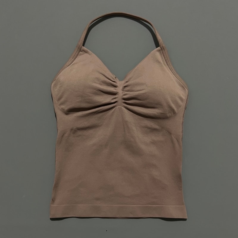 Impact Longline Strappy Top for Women, Sports Yoga Vest, Gym Tank Top with Open Back Bra, Running Workout Halter