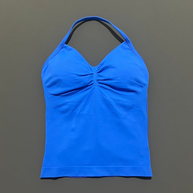 Impact Longline Strappy Top for Women, Sports Yoga Vest, Gym Tank Top with Open Back Bra, Running Workout Halter