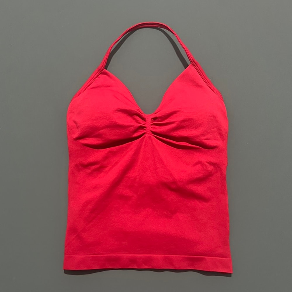 Impact Longline Strappy Top for Women, Sports Yoga Vest, Gym Tank Top with Open Back Bra, Running Workout Halter