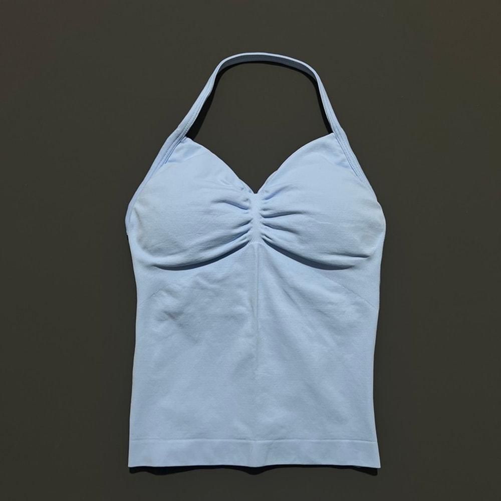 Impact Longline Strappy Top for Women, Sports Yoga Vest, Gym Tank Top with Open Back Bra, Running Workout Halter