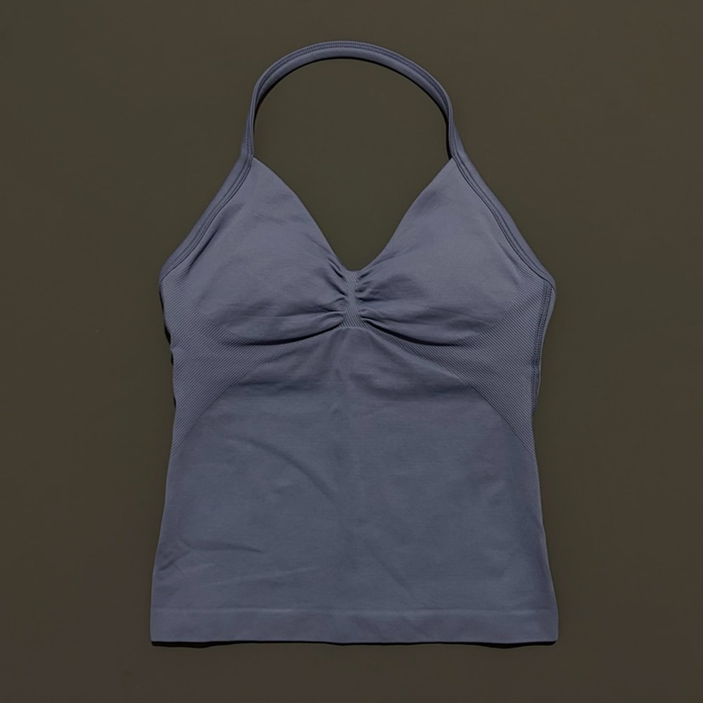 Impact Longline Strappy Top for Women, Sports Yoga Vest, Gym Tank Top with Open Back Bra, Running Workout Halter