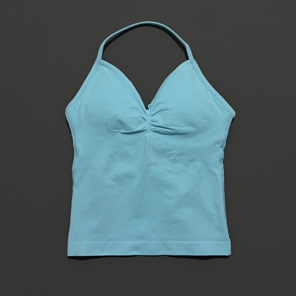 Impact Longline Strappy Top for Women, Sports Yoga Vest, Gym Tank Top with Open Back Bra, Running Workout Halter