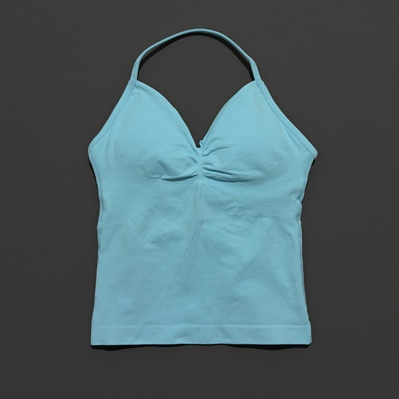 Impact Longline Strappy Top for Women, Sports Yoga Vest, Gym Tank Top with Open Back Bra, Running Workout Halter