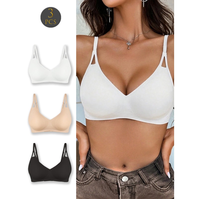 Comfortable 1PCS Everyday Bra Wireless Support Breathable Elastic For Daily Travel Perfect For AllD 8