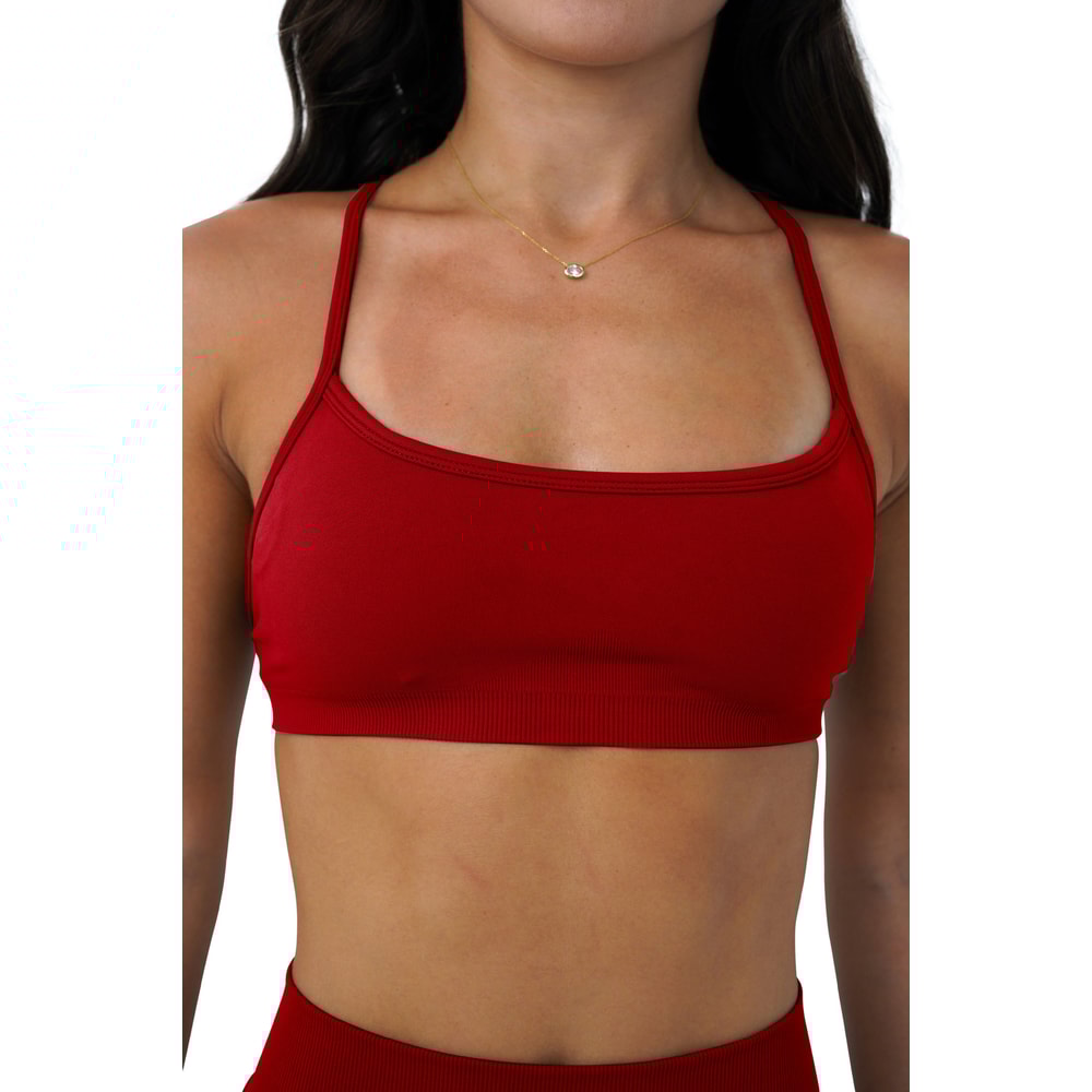 Sports Bra Seamless Yoga Top for Women, Fitness Gym Activewear, Push-up Workout Cross-Back Fitness Running Underwear