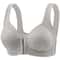 Women's Wire-Free Bra with Front Closure, Solid Color Full Coverage, Fixed Cups, Ideal for Middle-Aged and Elderly