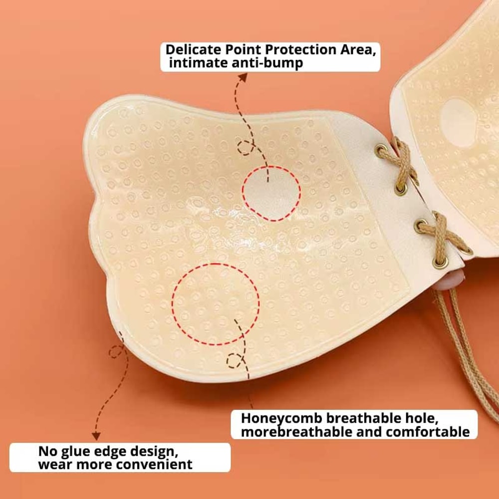 Pull Rope Gathered Breast Patch Invisible Bra With Anti Protruding Point Wedding Dress Underwear 3