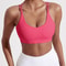 Solid Color Cross Fitness Bra Soft High Strength Women Tight Sport Top Comprehensive Training Gym Y 2