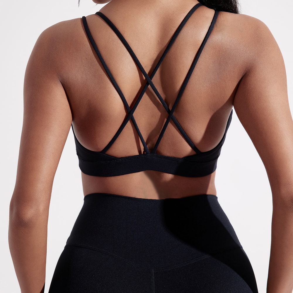 Solid Color Cross Fitness Bra Soft High Strength Women Tight Sport Top Comprehensive Training Gym Y 9