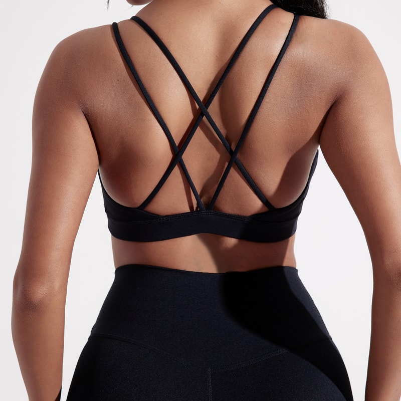 Solid Color Cross Fitness Bra Soft High Strength Women Tight Sport Top Comprehensive Training Gym Y 9