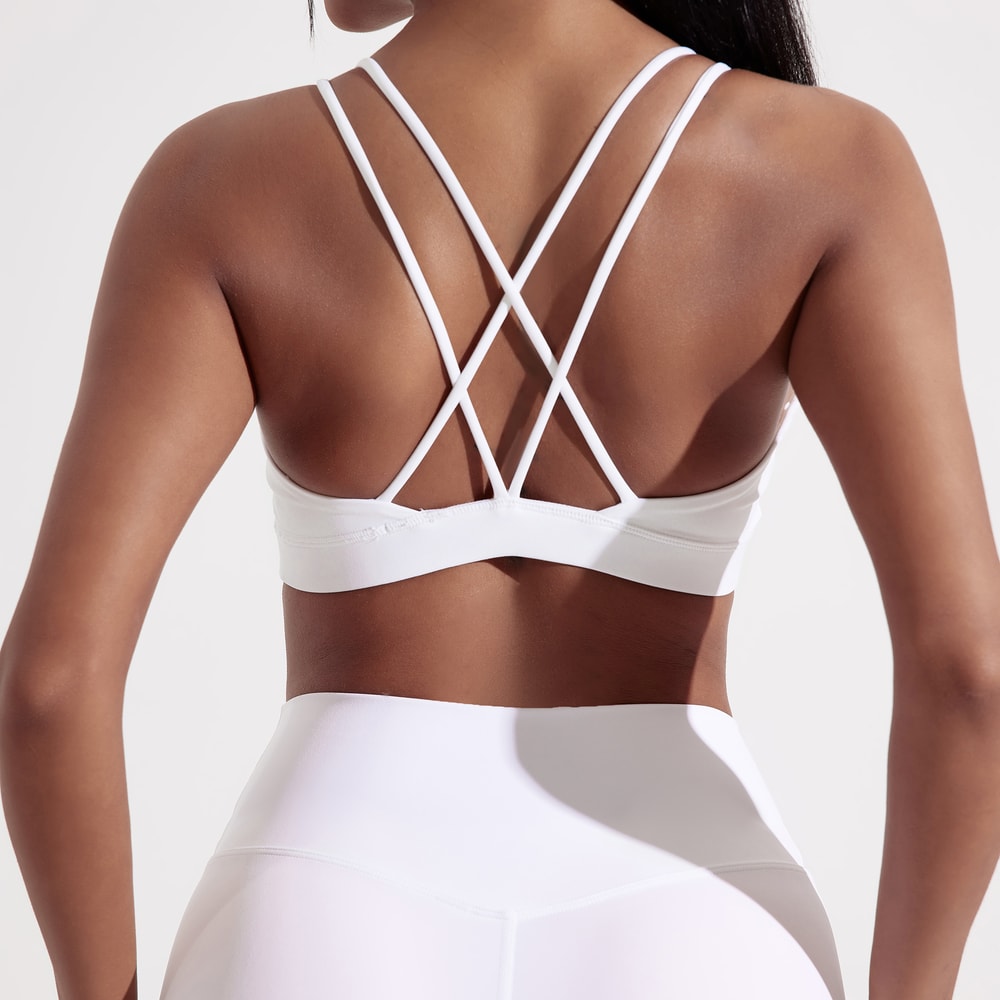 Solid Color Cross Fitness Bra Soft High Strength Women Tight Sport Top Comprehensive Training Gym Y 11