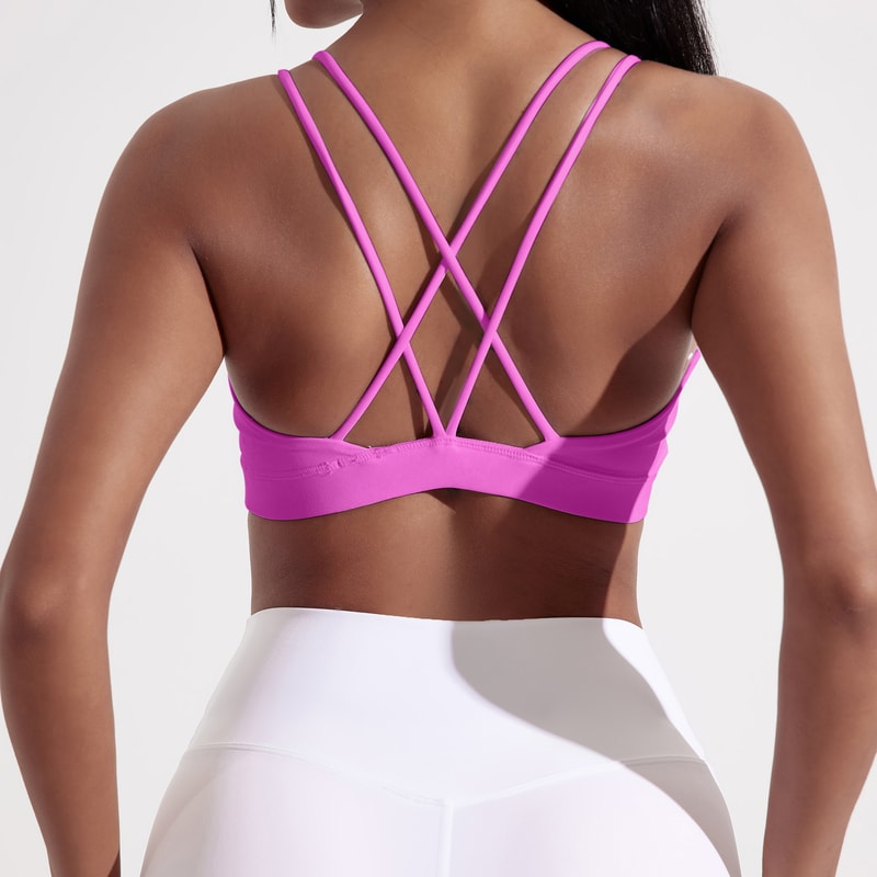 Solid Color Cross Fitness Bra Soft High Strength Women Tight Sport Top Comprehensive Training Gym Y 13