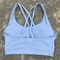 Solid Color Fitness Sport Bra for Women, Cross Back High-Strength Tight Top, Gym Yoga Training Underwear with Chest Pad