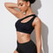 Women Sports Bra Push Up, Fitness Bras, One Shoulder Shockproof Yoga Bra, Black White Yoga Running Bra, Sexy Vest