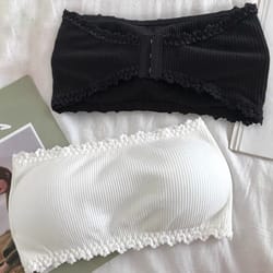 lace strapless bra women sexy tube top invisible push up bralette, seamless underwear, lingerie, summer chest wraps crop