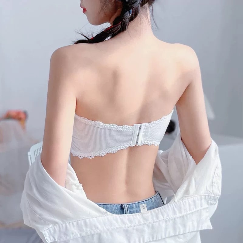 Lace Strapless Bra Women Sexy Tube Top Invisible Push Up Bralette, Seamless Underwear, Lingerie, Summer Chest Wraps Crop