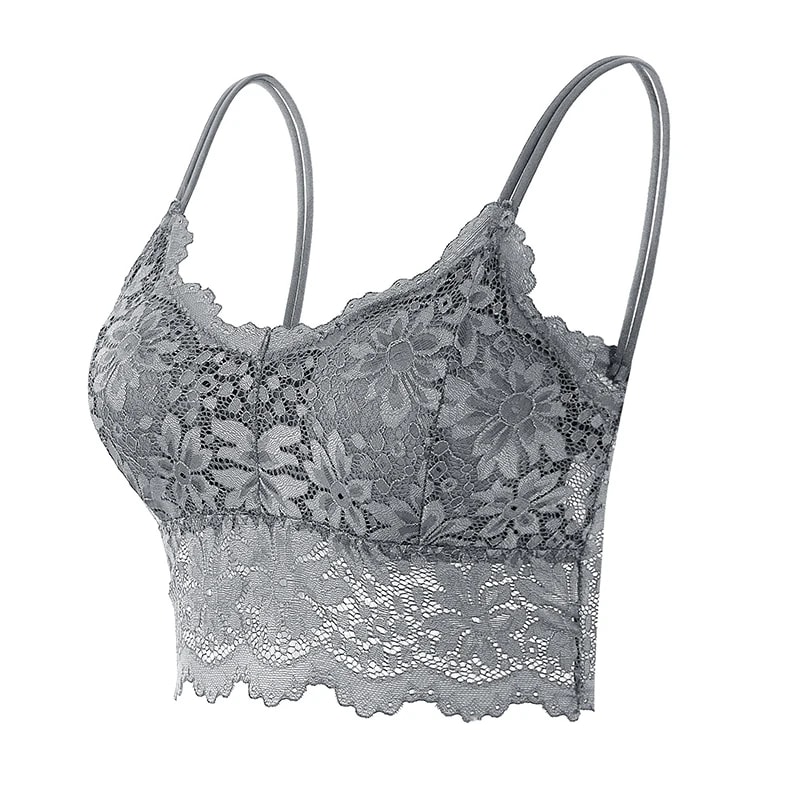 New Women Lace Bras Top Comfortable Bralette Solid Color Sexy Underwear Vest Female Hollow Out Wire