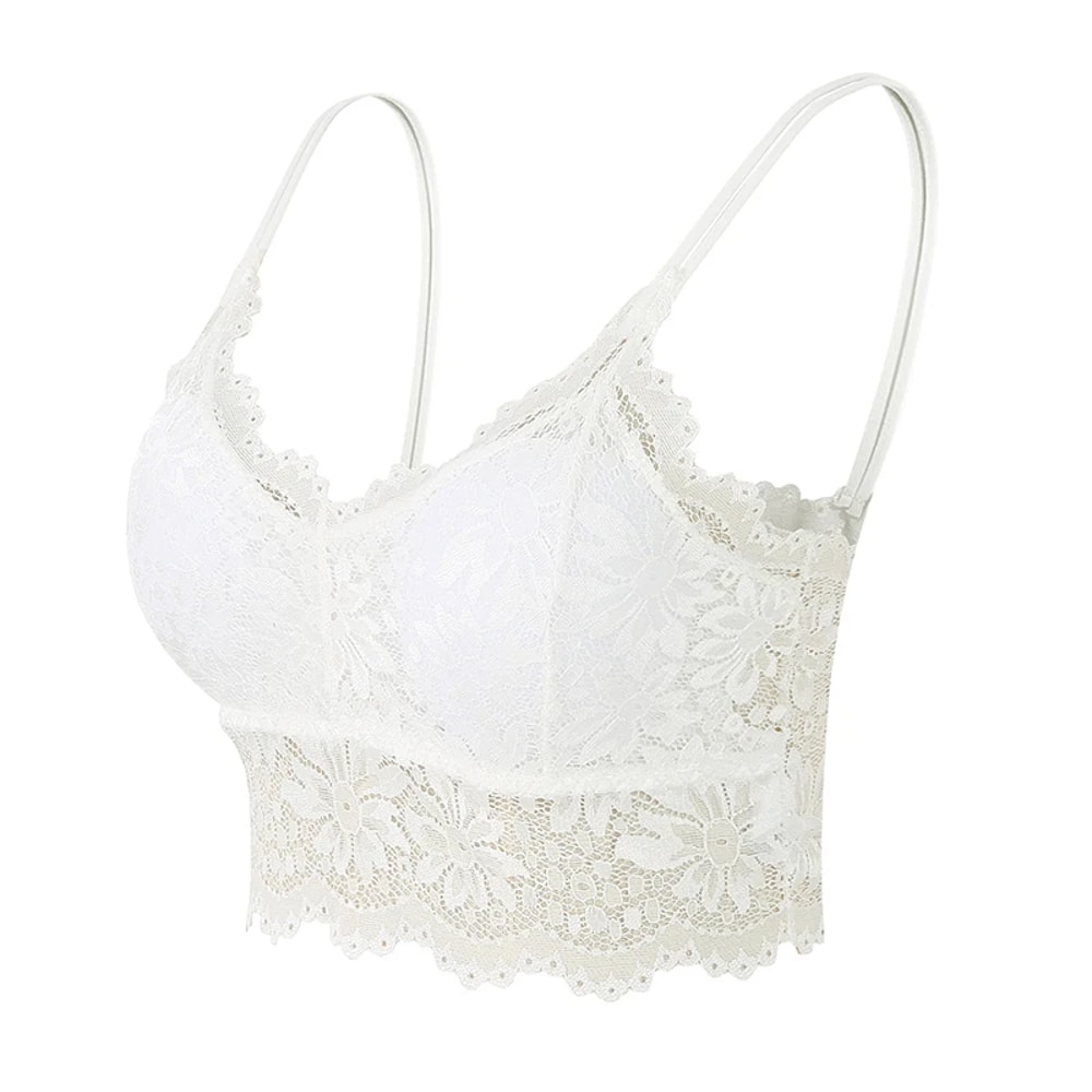 New Women Lace Bras Top Comfortable Bralette Solid Color Sexy Underwear Vest Female Hollow Out Wire