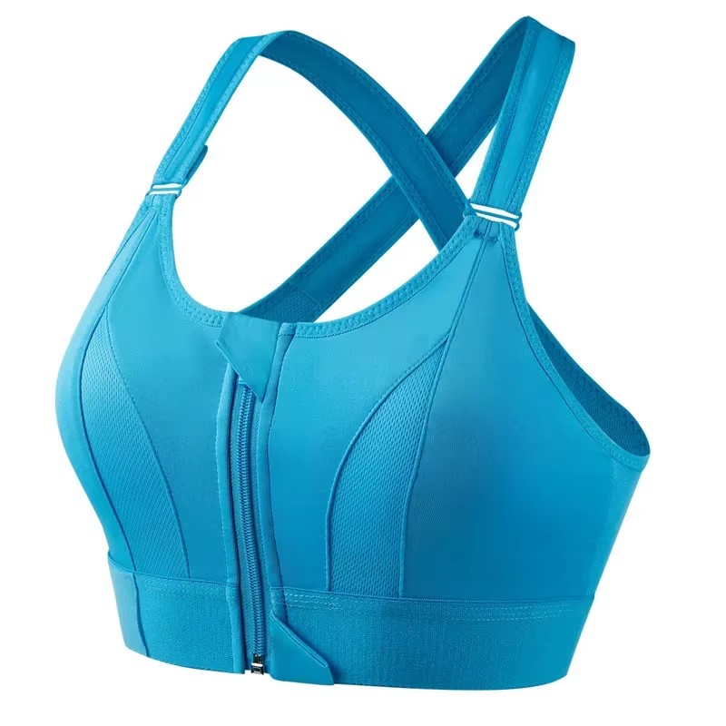Sports Bra For Women, Front Zipper, Adjustable Strap, Shockproof Elastic, Fitness Athletic Brassiere, Slim Yoga Crop Top
