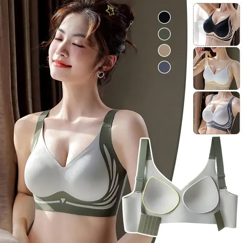 Super Gather Push Up Bras For Women Seamless Underwear Full Cup LiftUp Wireless Bras Soft Support S
