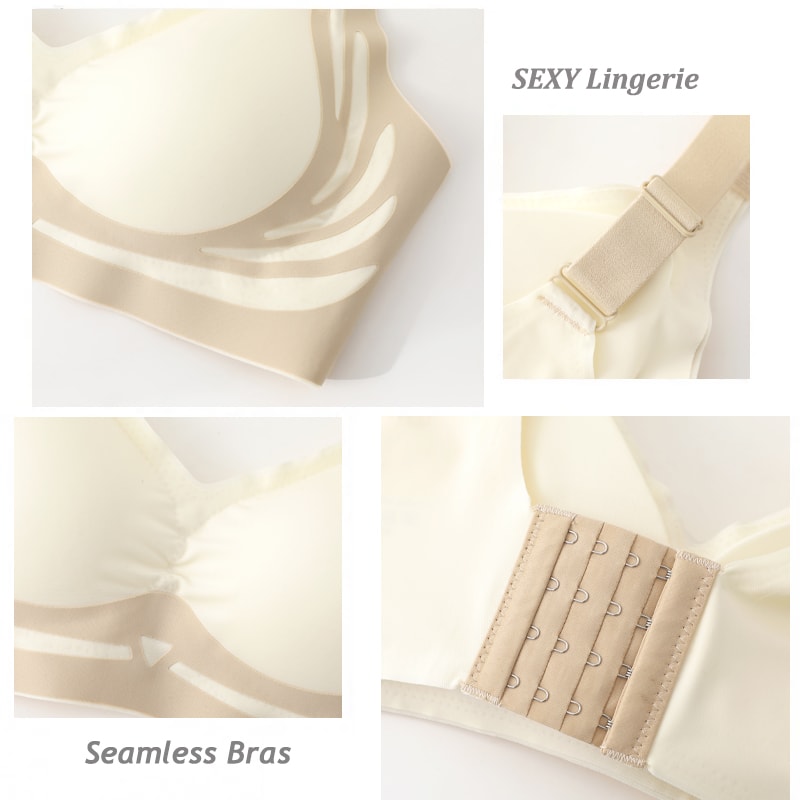 Super Gather Push Up Bras For Women Seamless Underwear Full Cup LiftUp Wireless Bras Soft Support S